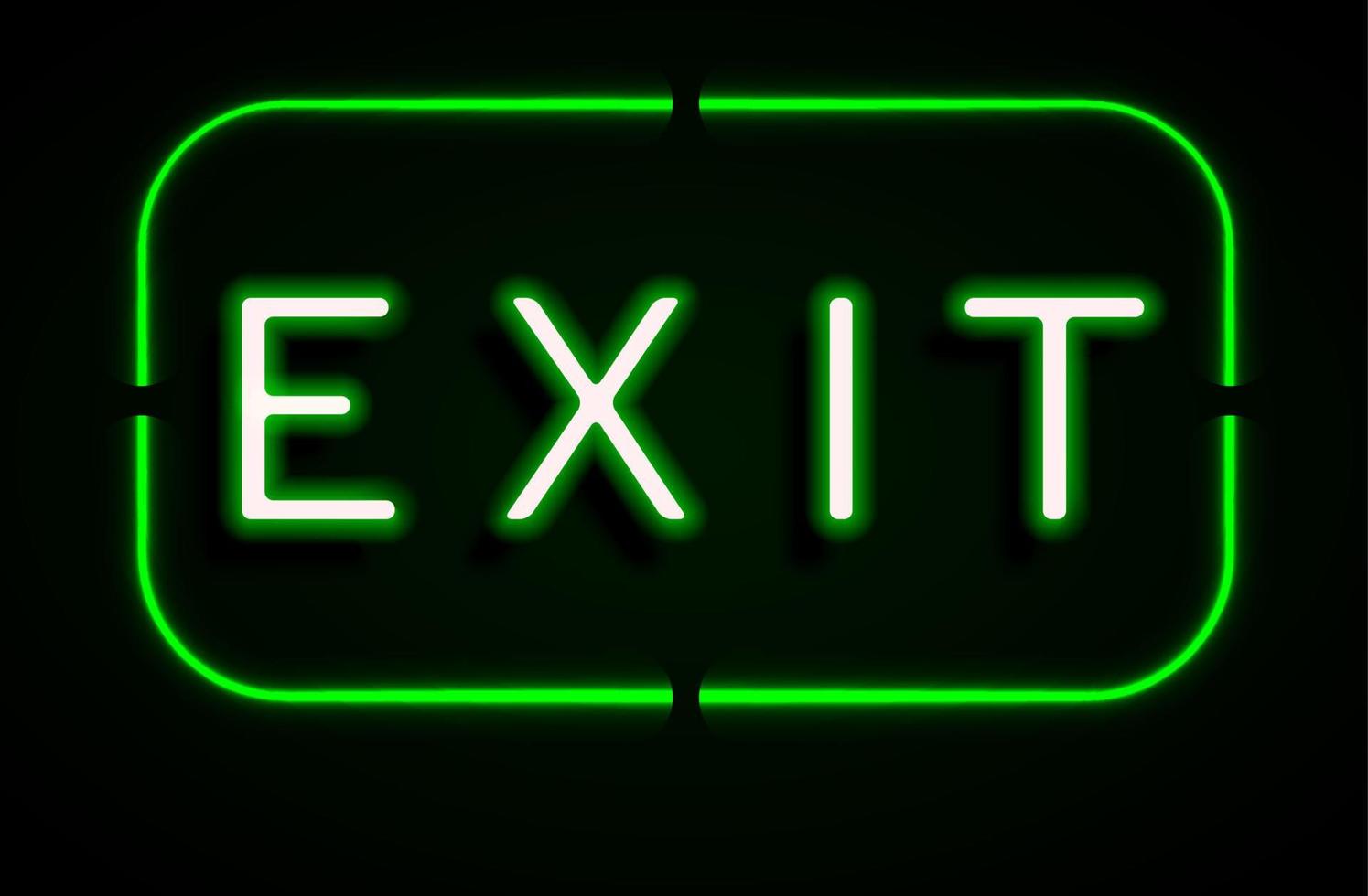 Neon banner on text exit background vector