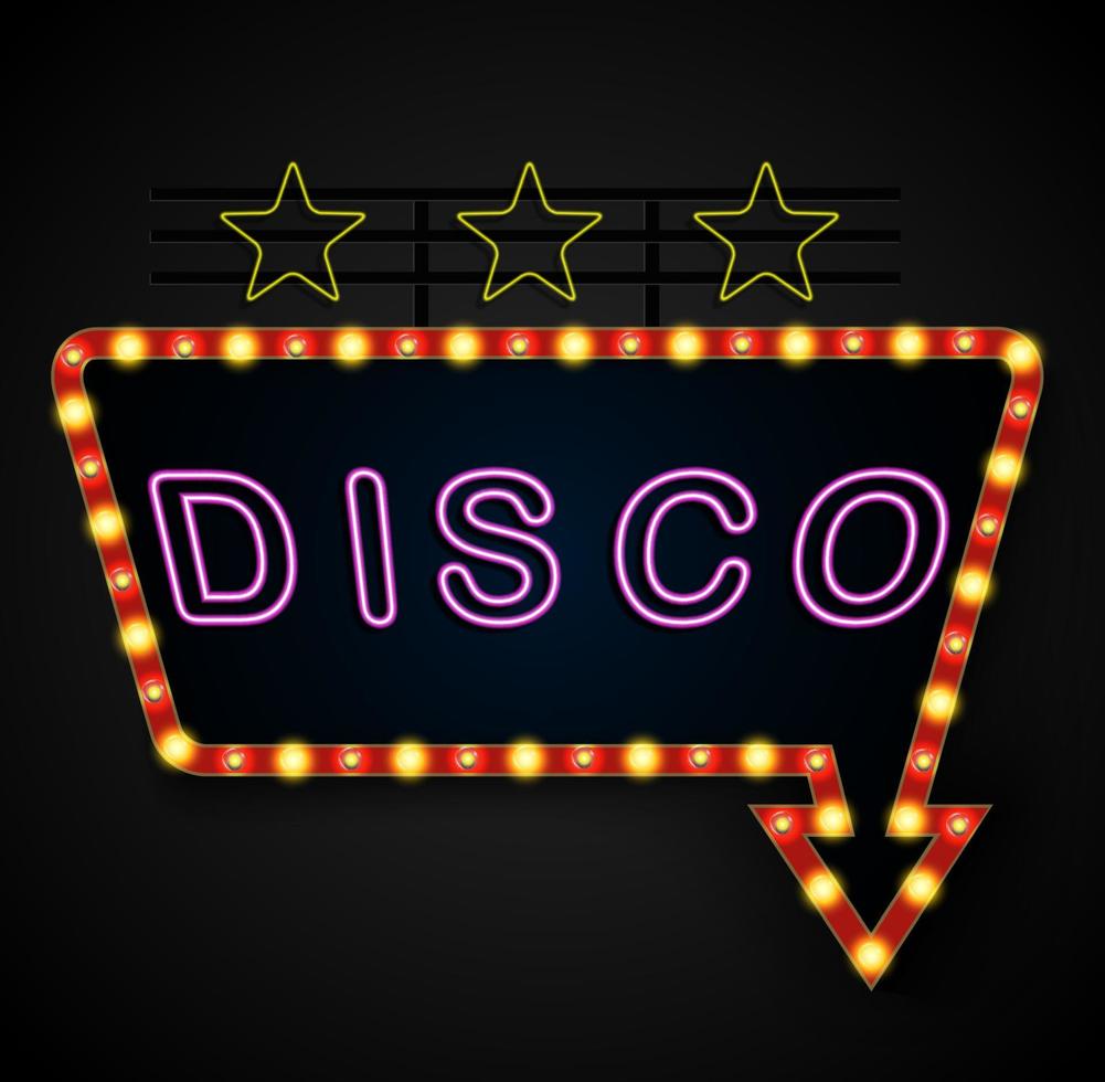 Shining retro light banner on black background.vector vector