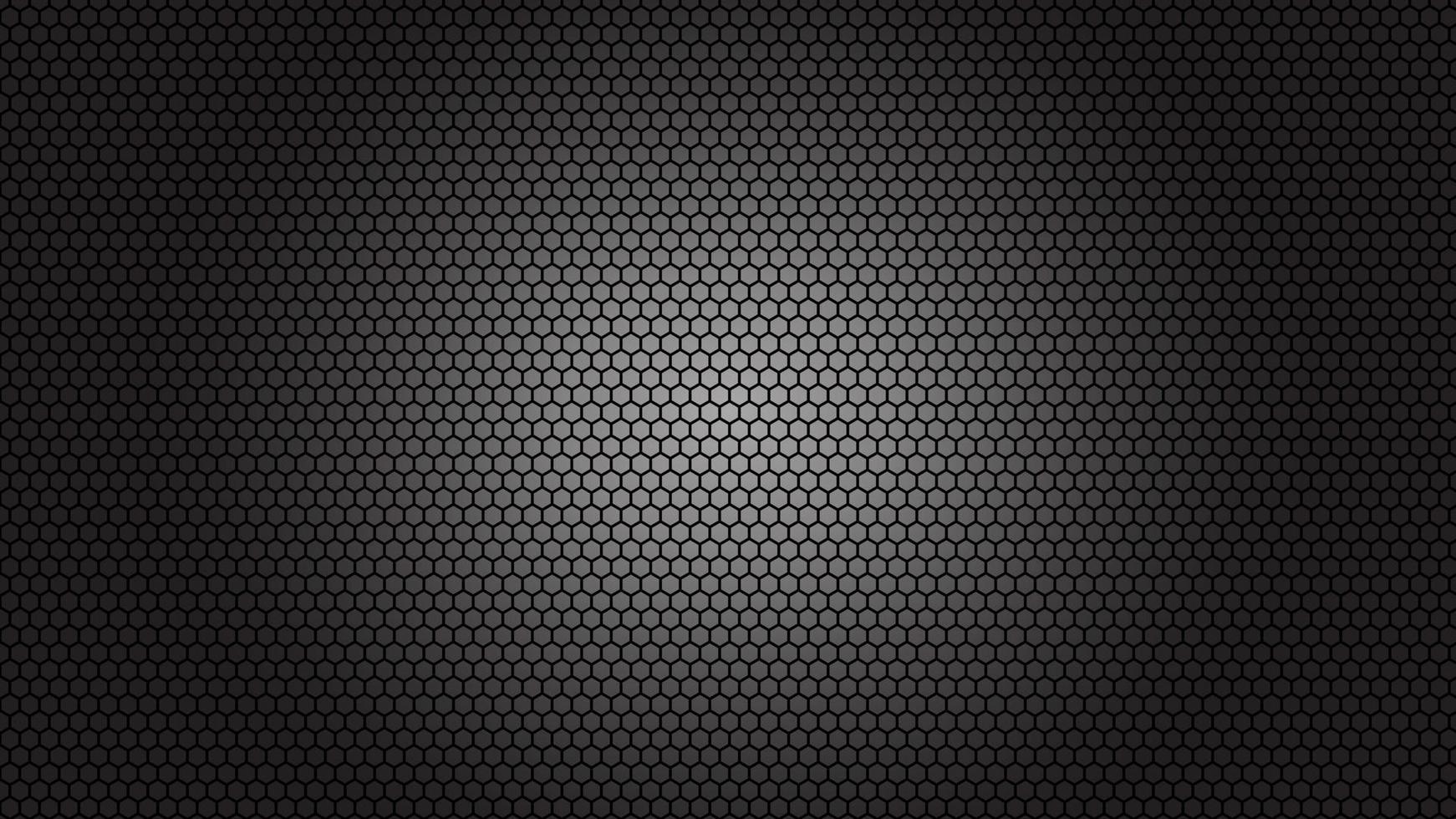 fondo de acero de textura de metal negro. chapa perforada. rejilla de acero de textura de material de malla de alambre de aluminio con agujeros de polígono sobre fondo negro vector