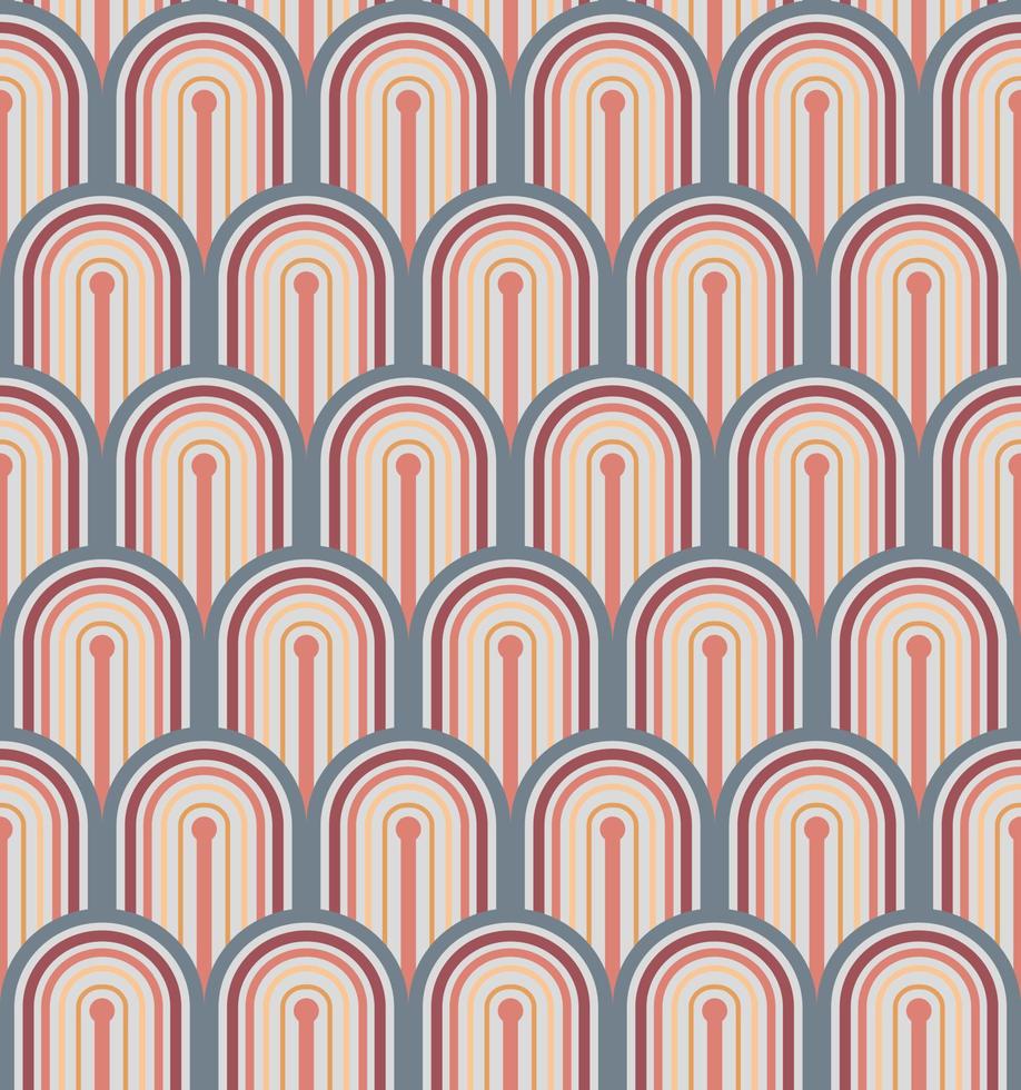 GREY SEAMLESS BACKGROUND WITH ARCHES IN PASTEL PINK TONES vector