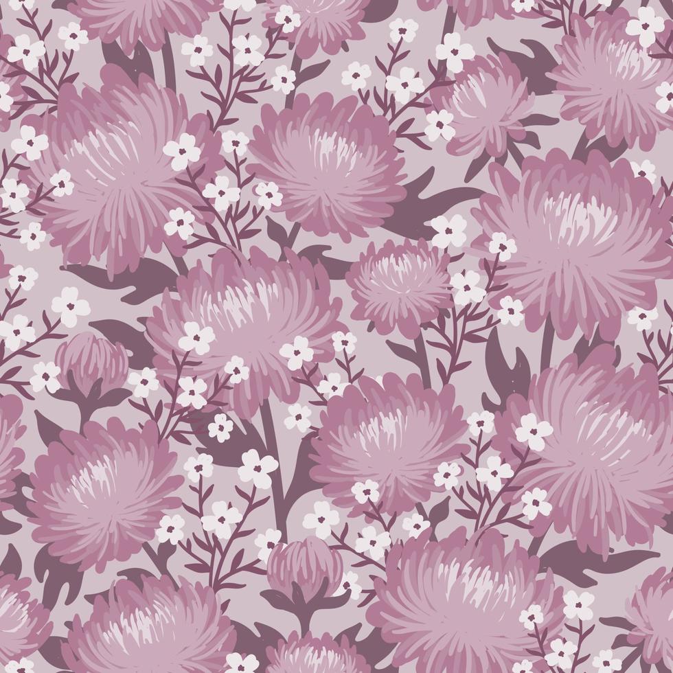 SEAMLESS VECTOR BACKGROUND WITH DELICATE PINK PEONIES AND WHITE GYPSOPHILA