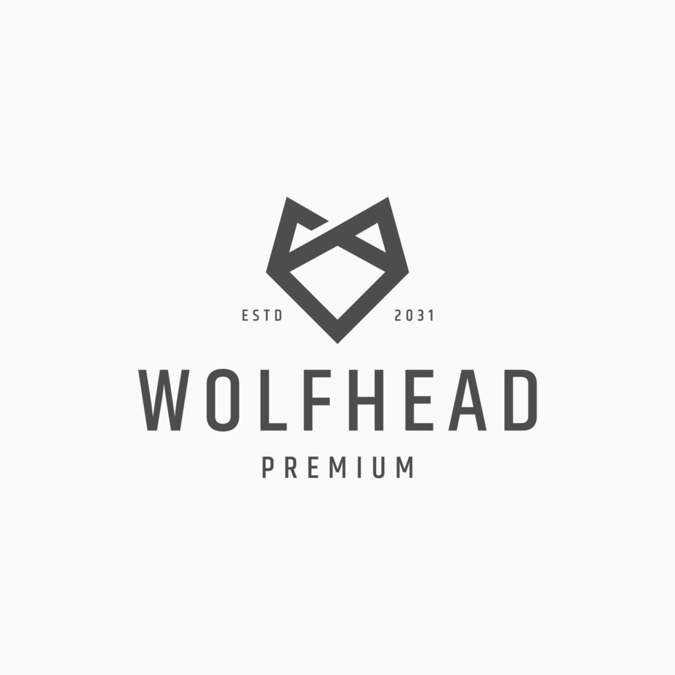 plantilla de diseño de icono de logotipo de cabeza de lobo vector