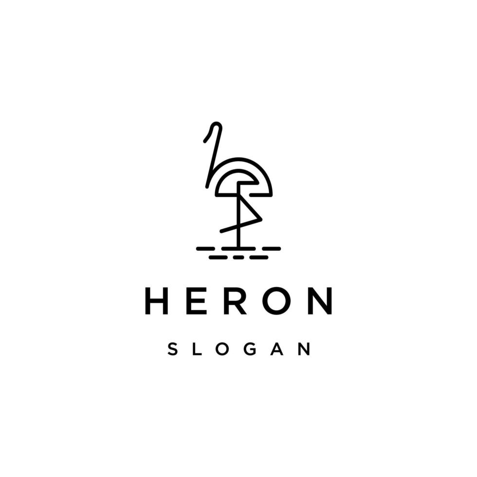 Heron logo icon design template vector