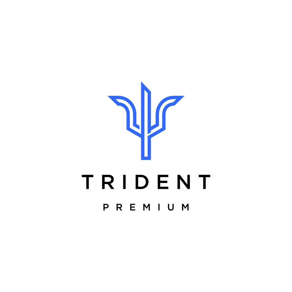 Trident logo icon design template vector