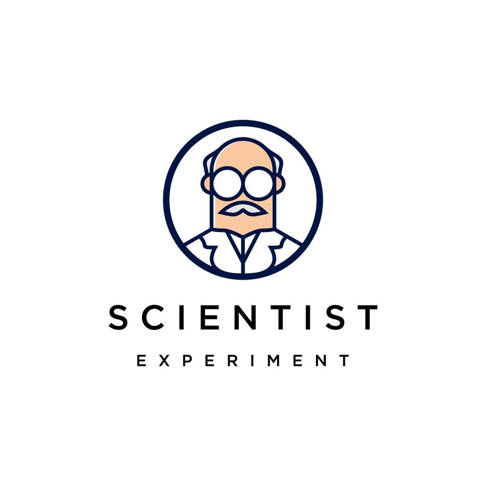 Scientist logo icon design template flat vector