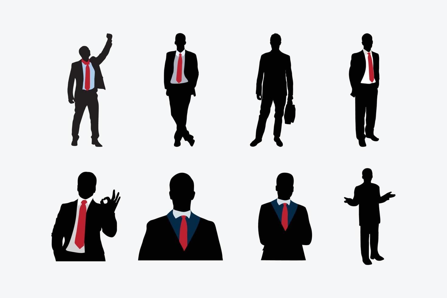 Business Person Silhouette Set vector