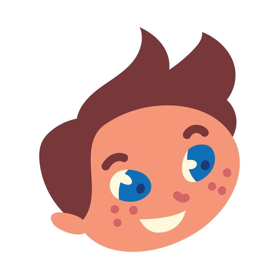 boy face cartoon vector