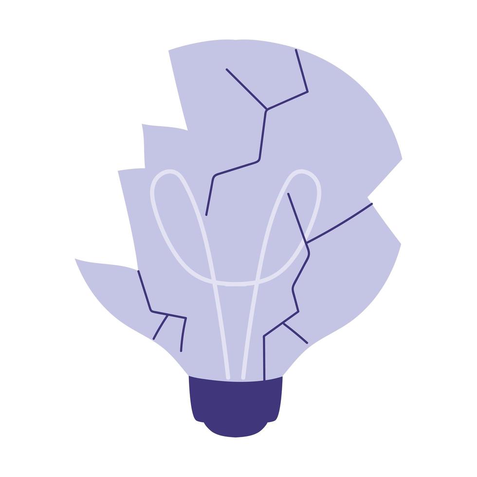 broken light bulb vector