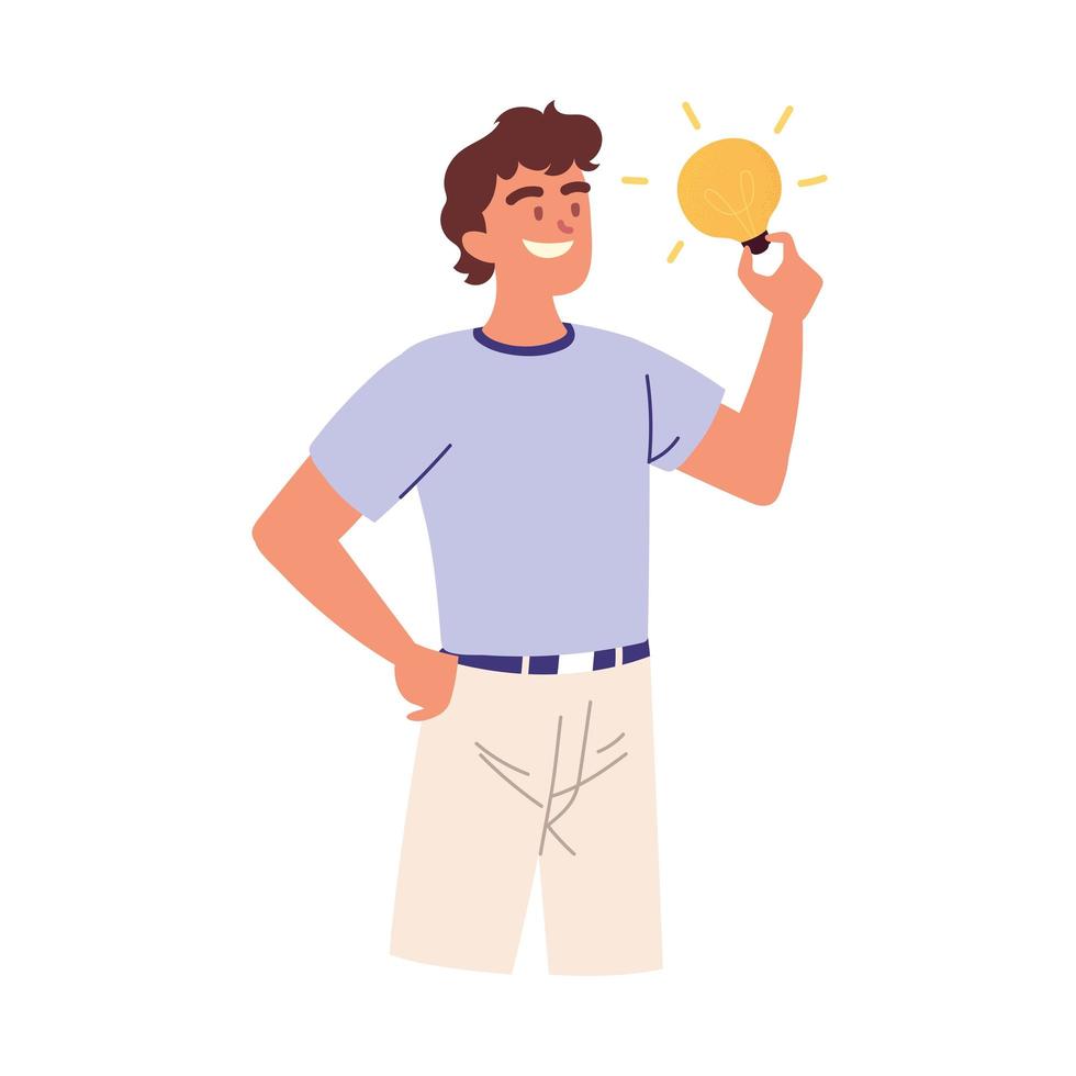 guy with an bulb vector