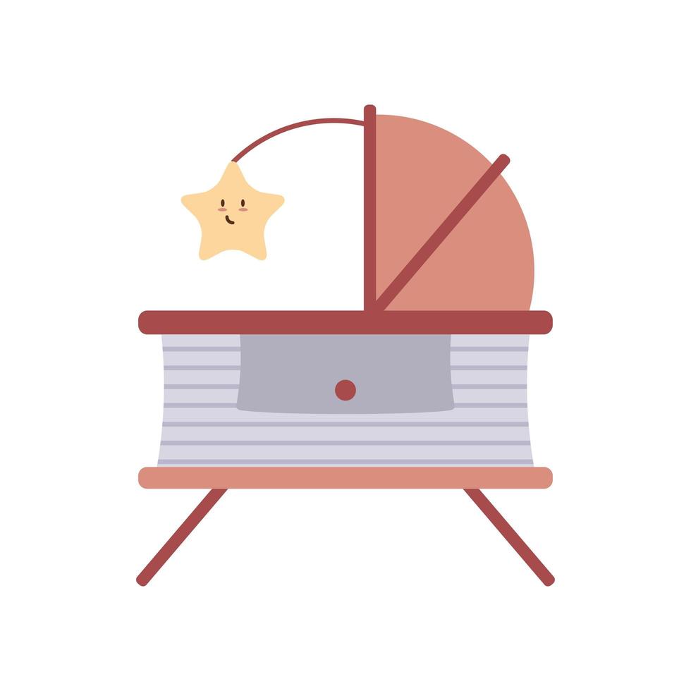 baby crib with mobile vector