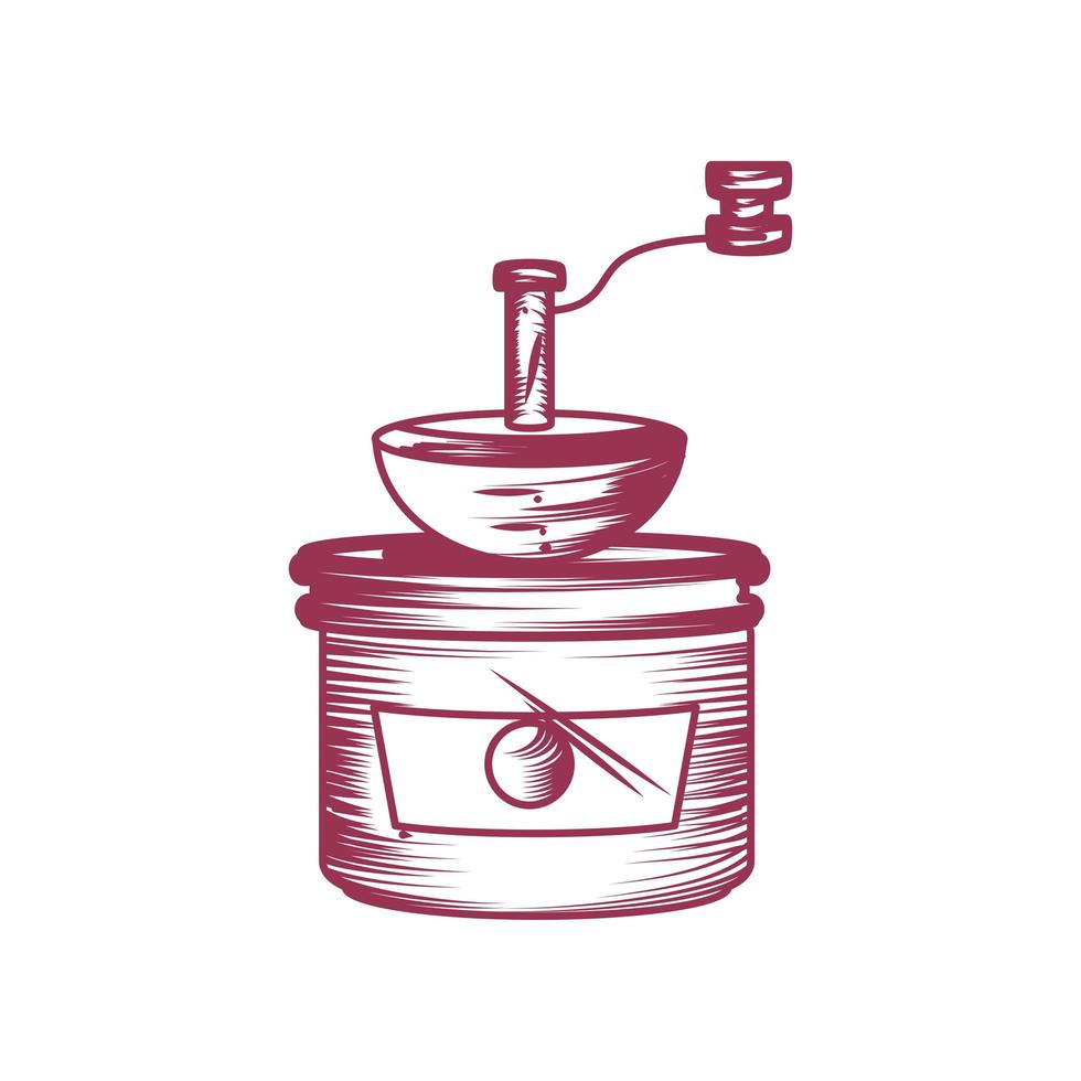 manual grinder coffee vector