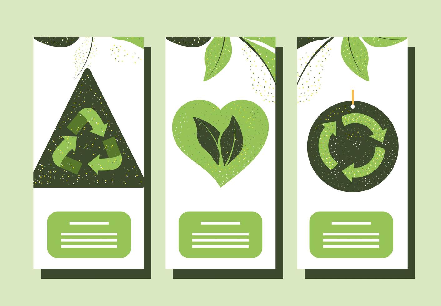 pancartas de reciclaje y ecología vector