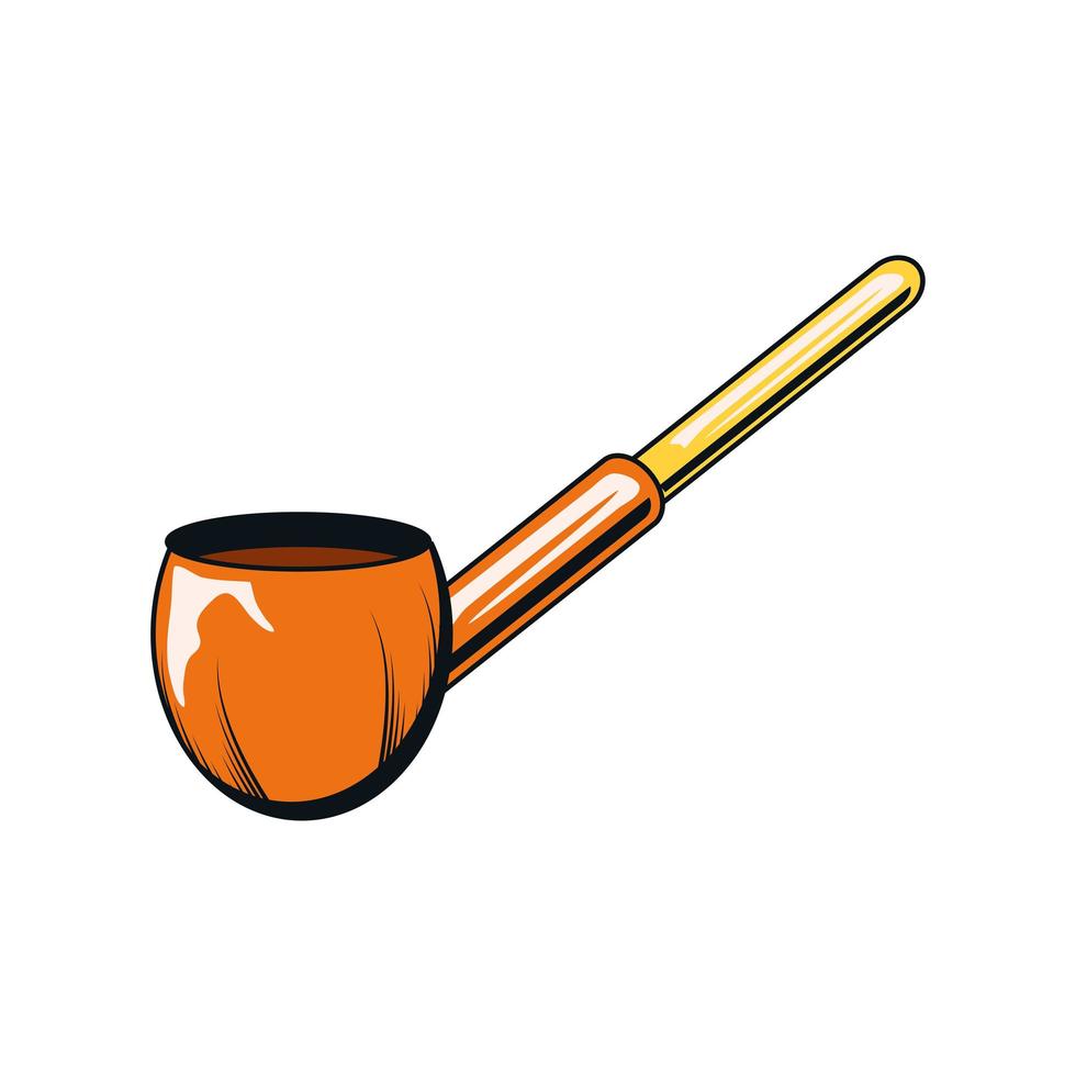 wooden tobacco pipe vector