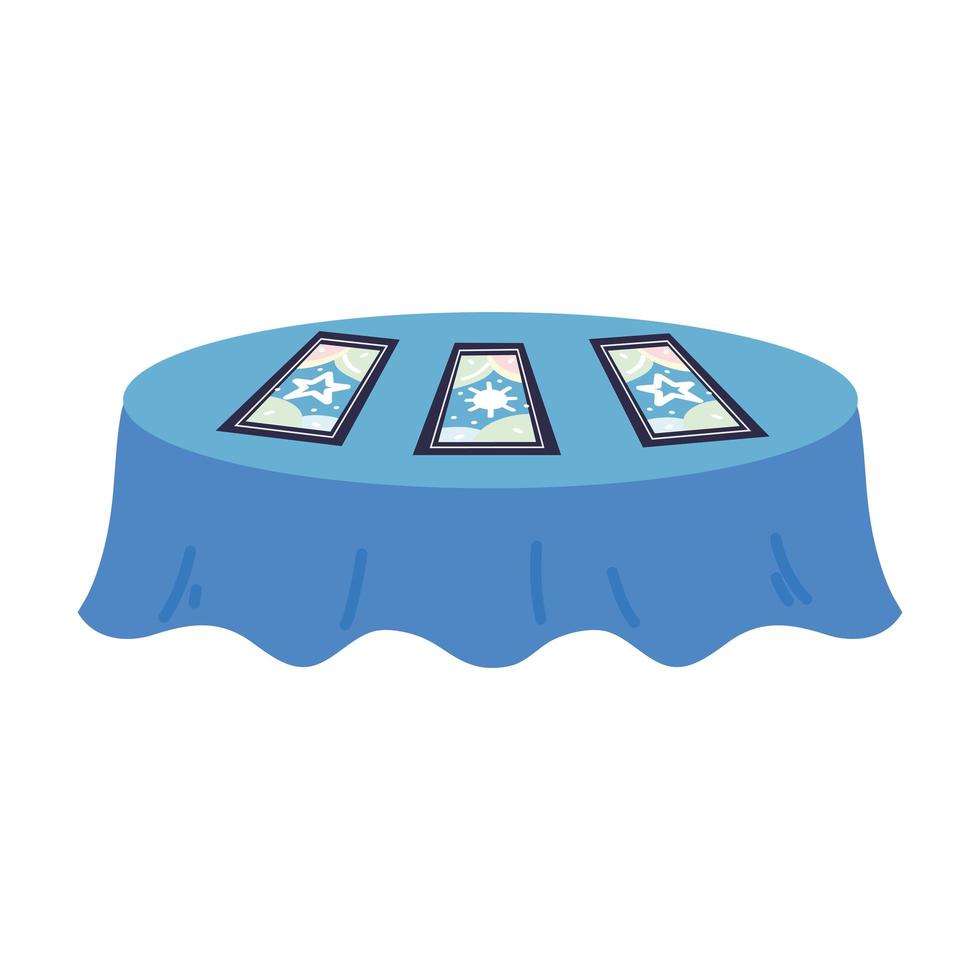 table with tarot cards vector