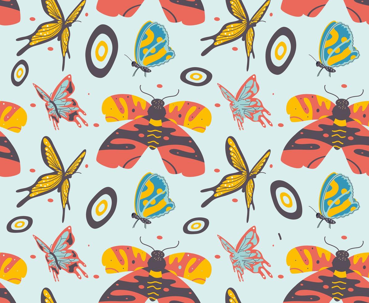 butterflies pattern style vector