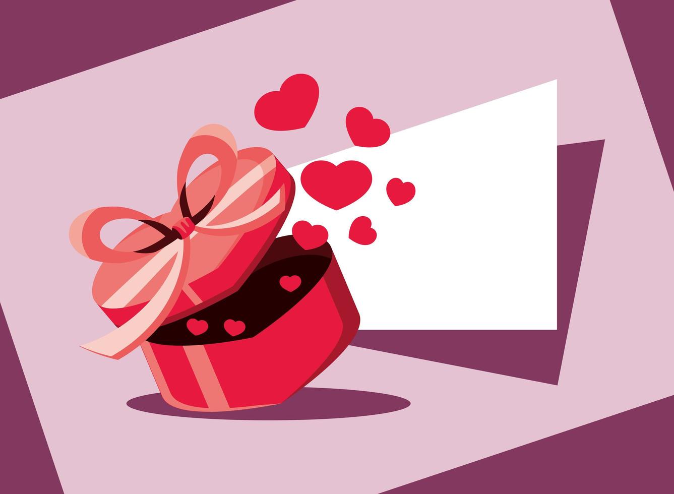 caja de regalo romantico vector