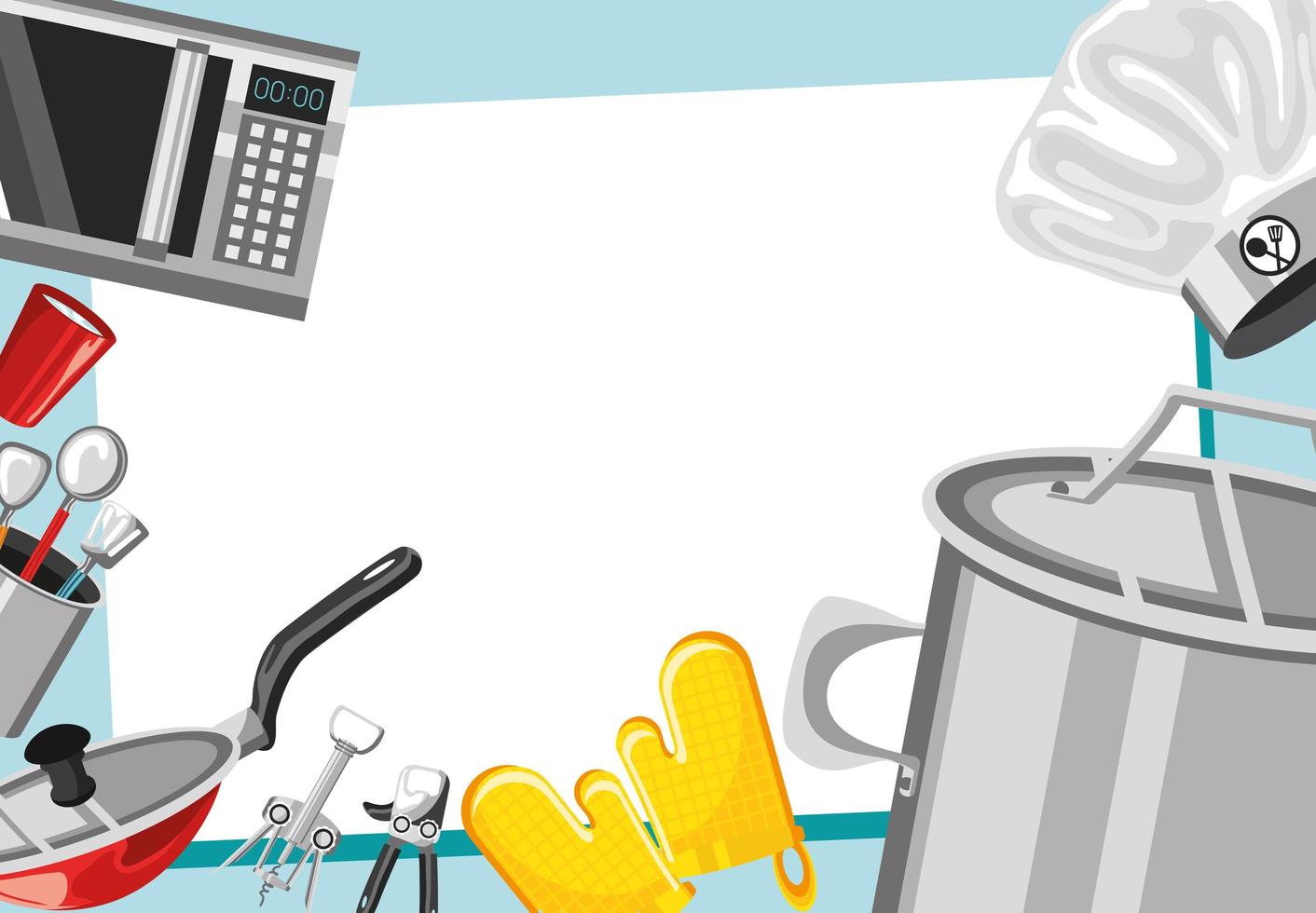 banner de herramientas de cocina vector