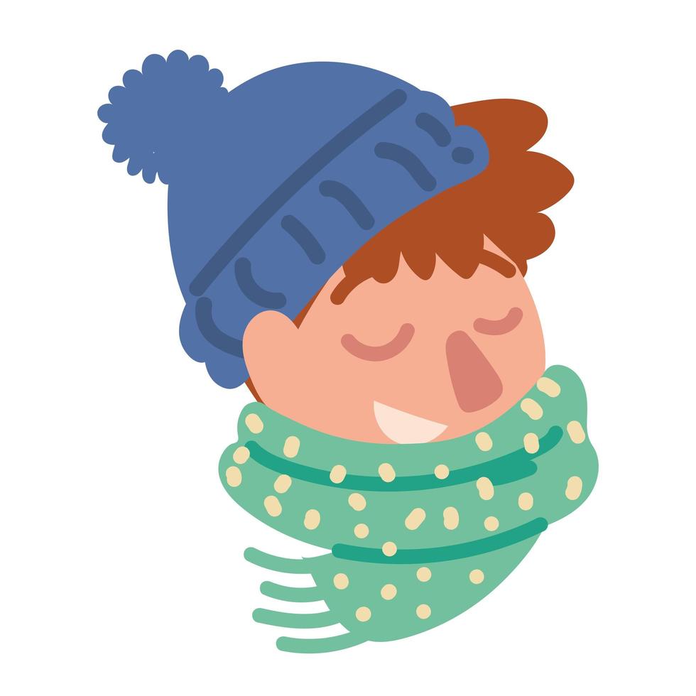 boy with warm hat vector