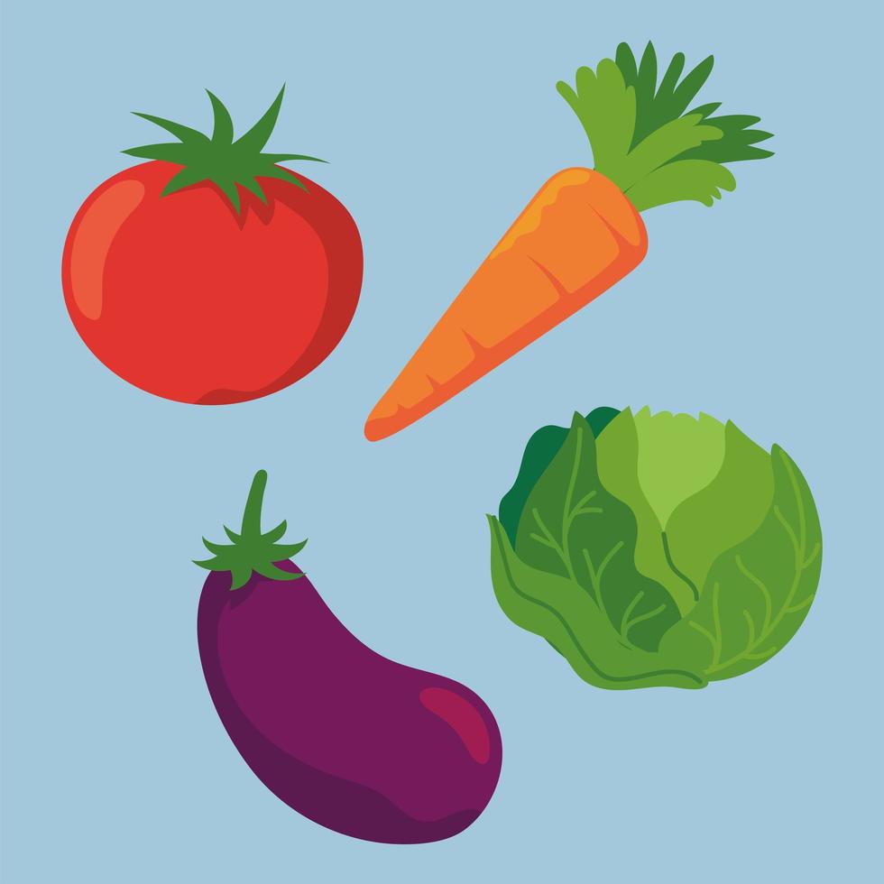 set of vegetables vector