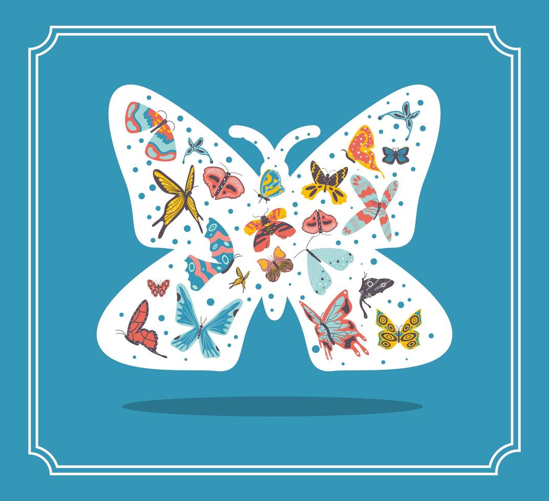 diseño decorativo mariposas vector