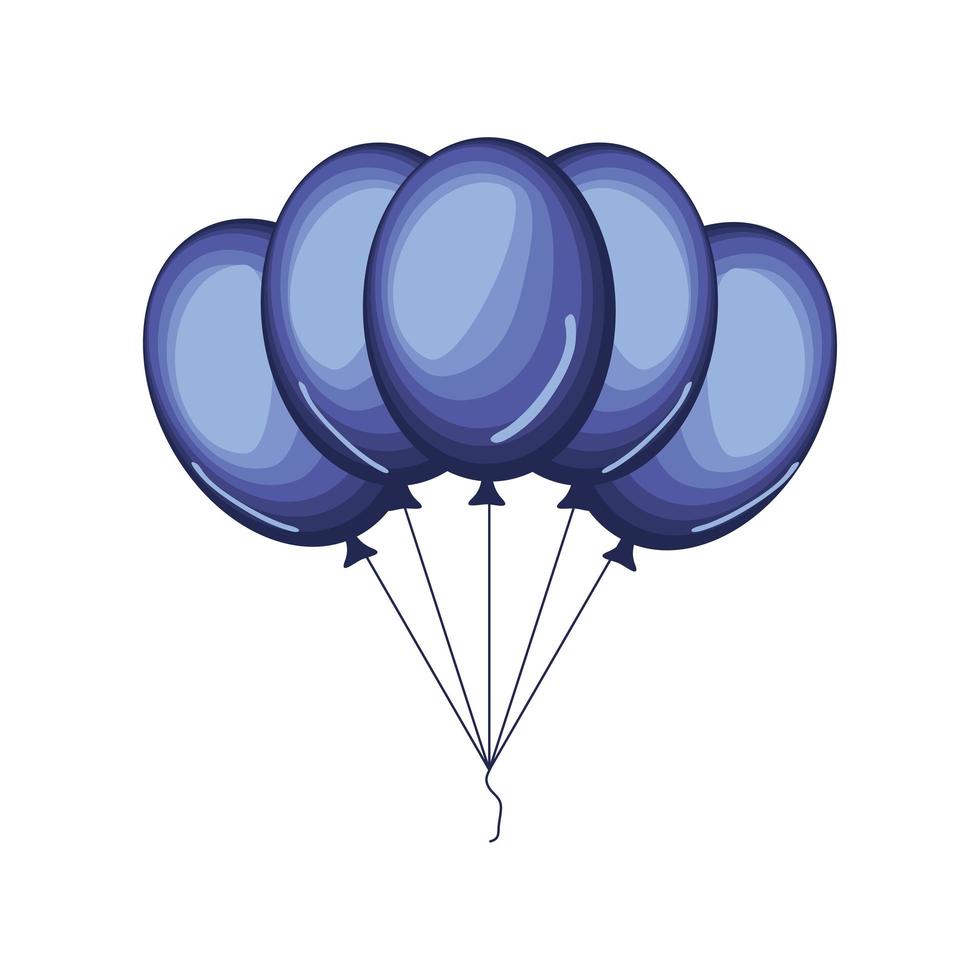 purple balloons party vector