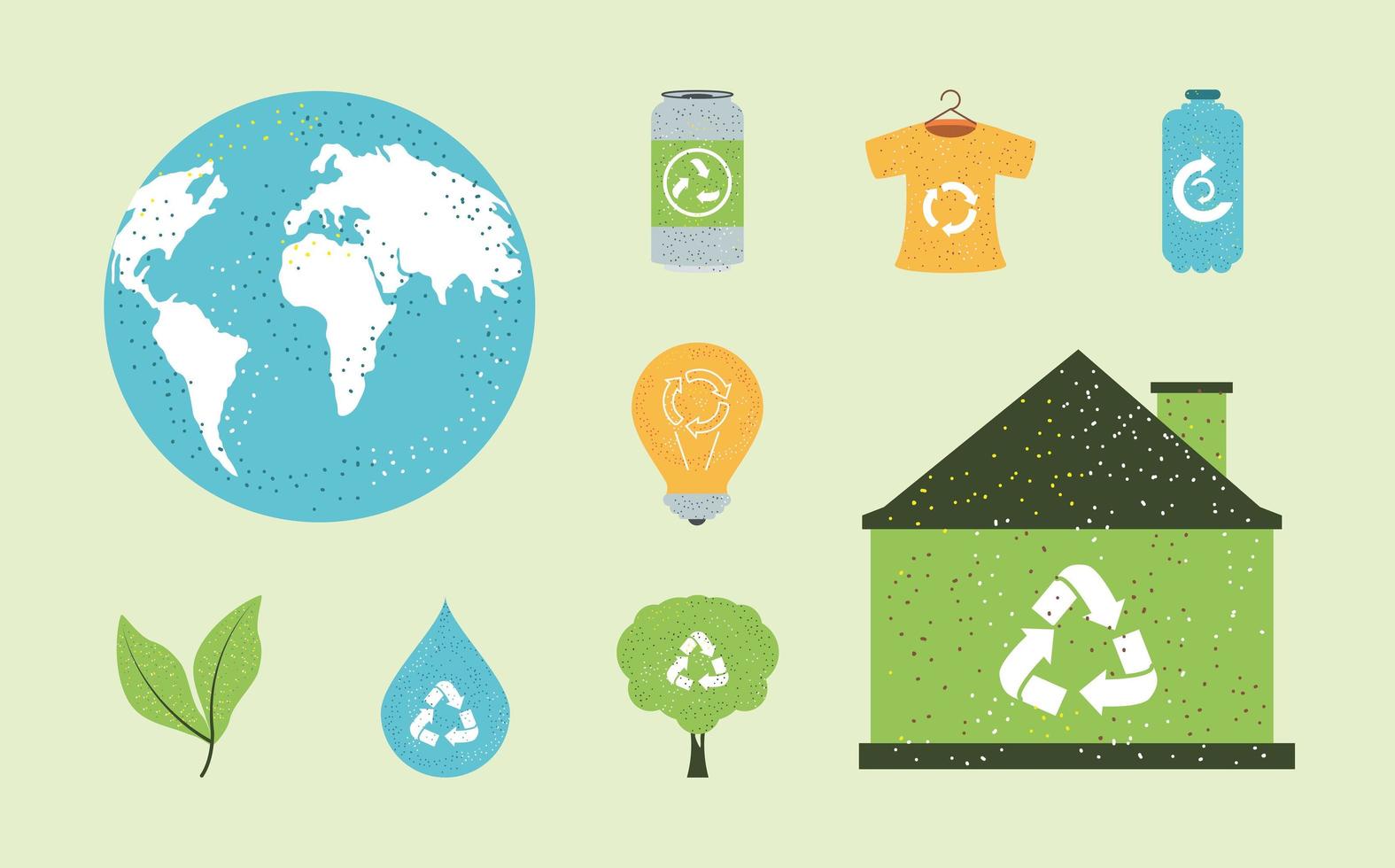 recycle and environmental icons vector