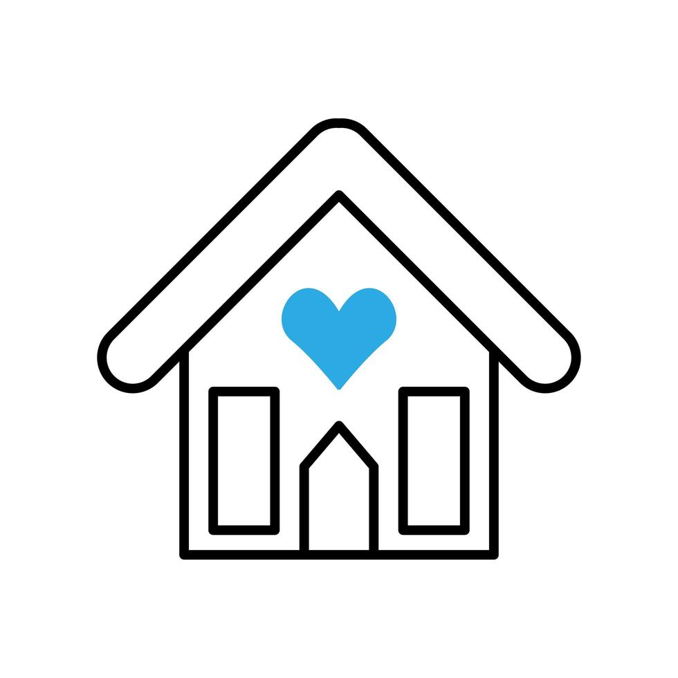 casa y corazón azul vector