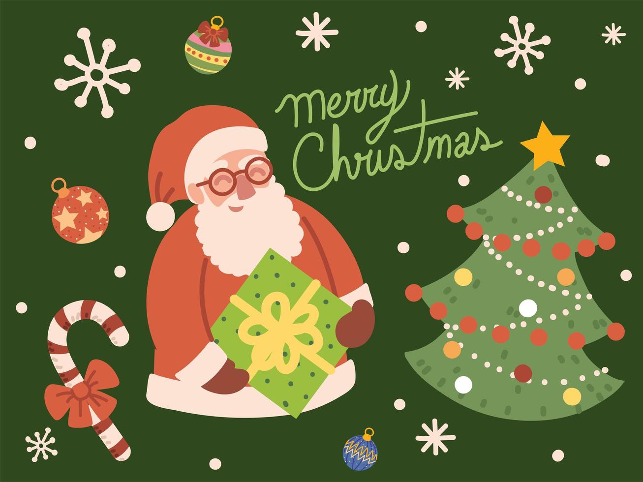 merry christmas card vector