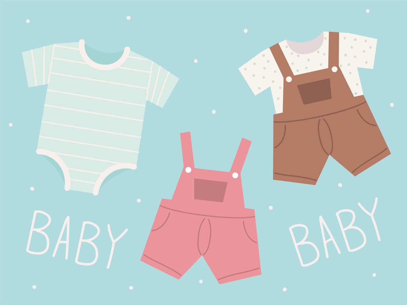 iconos de ropa de bebe vector