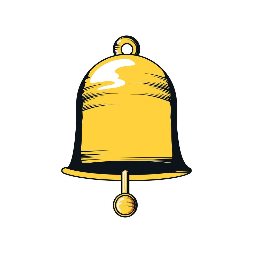 icono de campana de oro vector