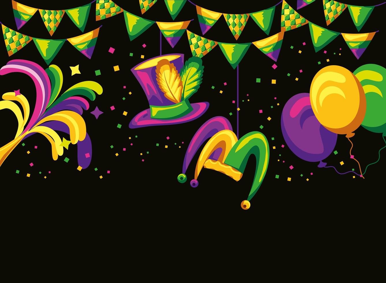 decoración festiva de mardi gras vector