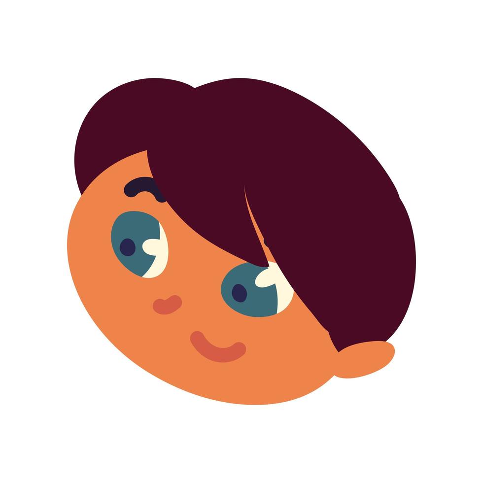 cute boy face vector