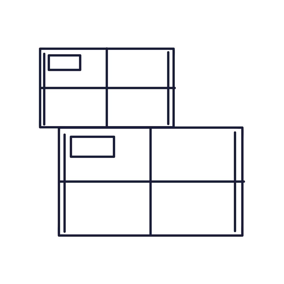 cajas de cartón lineales vector