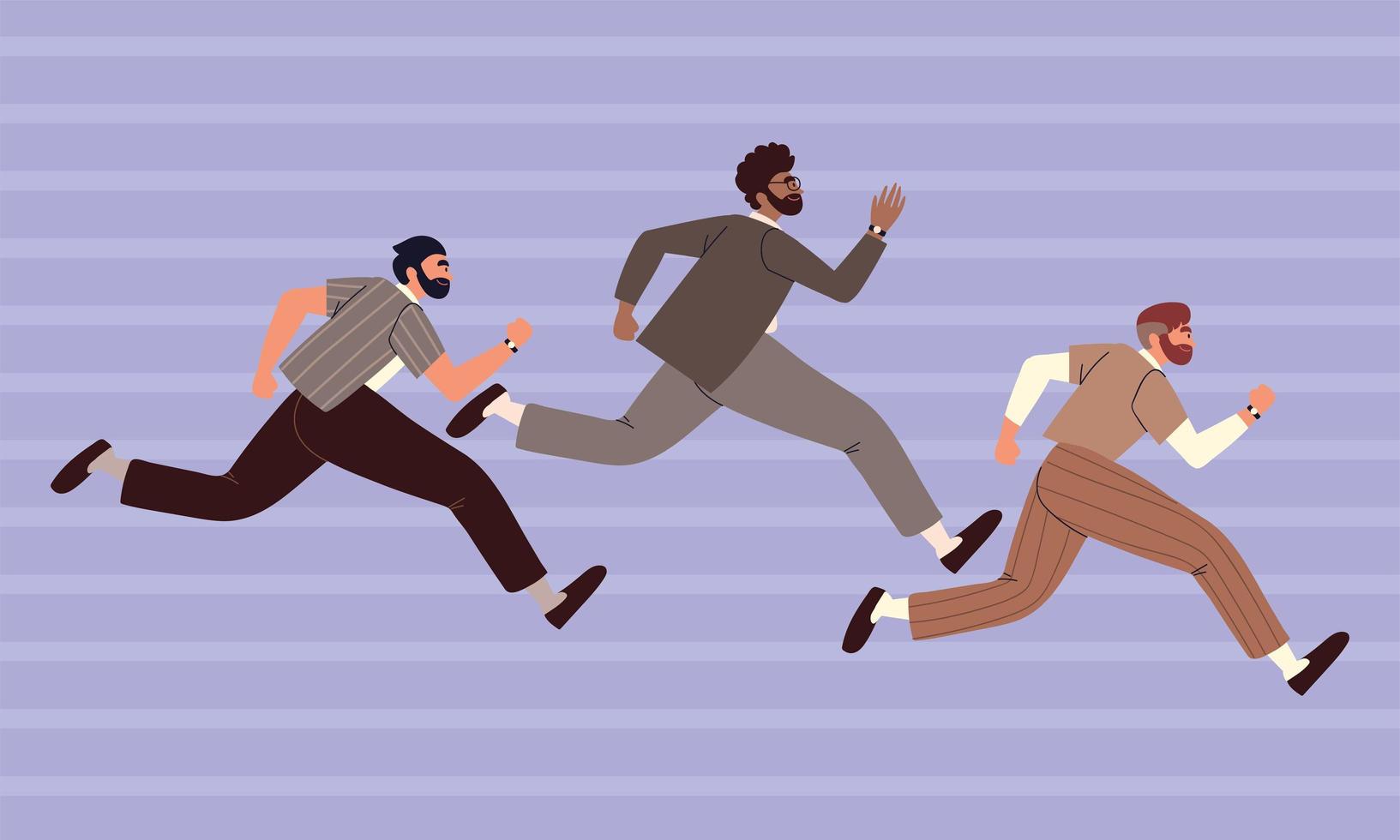 hombres de negocios corriendo vector