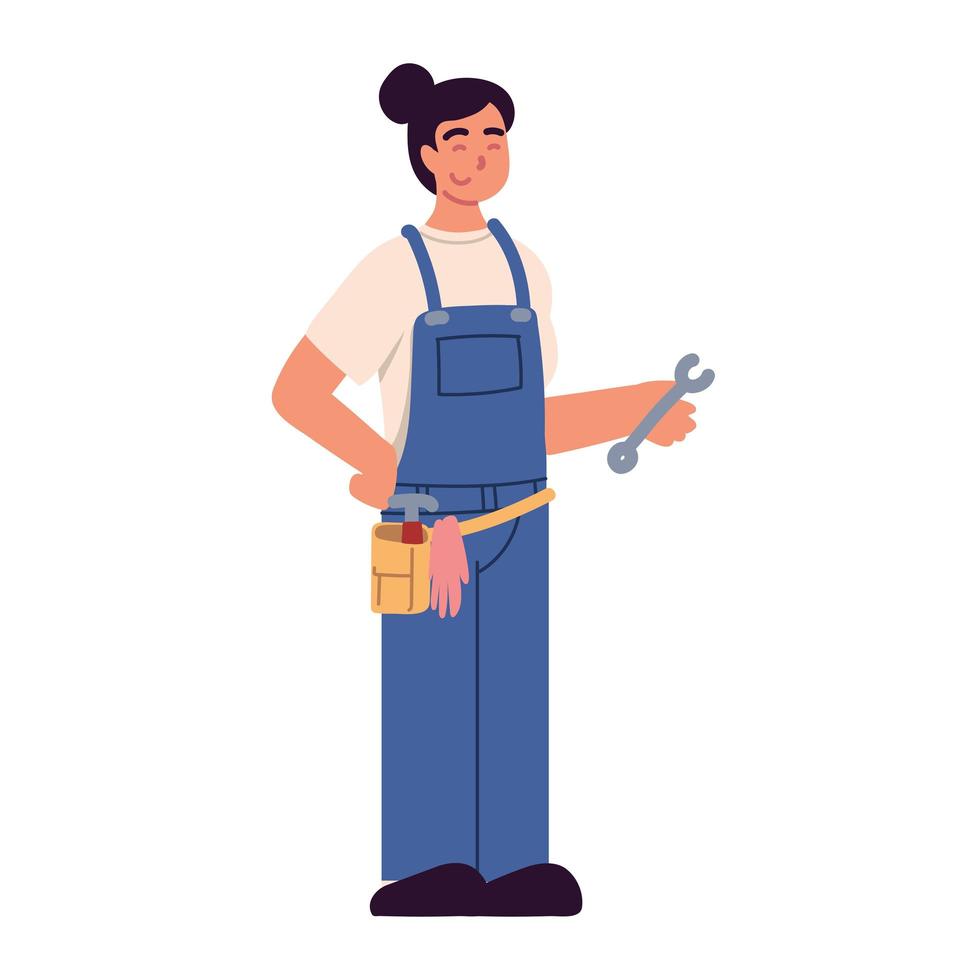 mujer constructora trabajo profesional vector