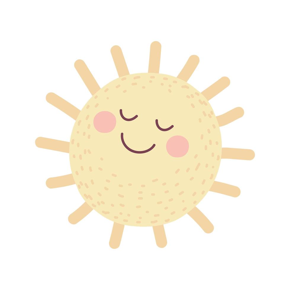 lindo sol de dibujos animados vector