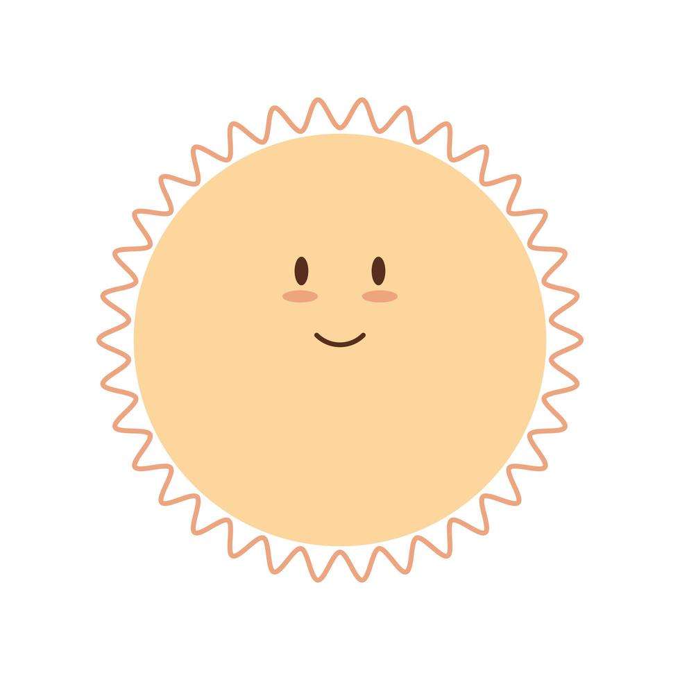 cute kawaii sun vector