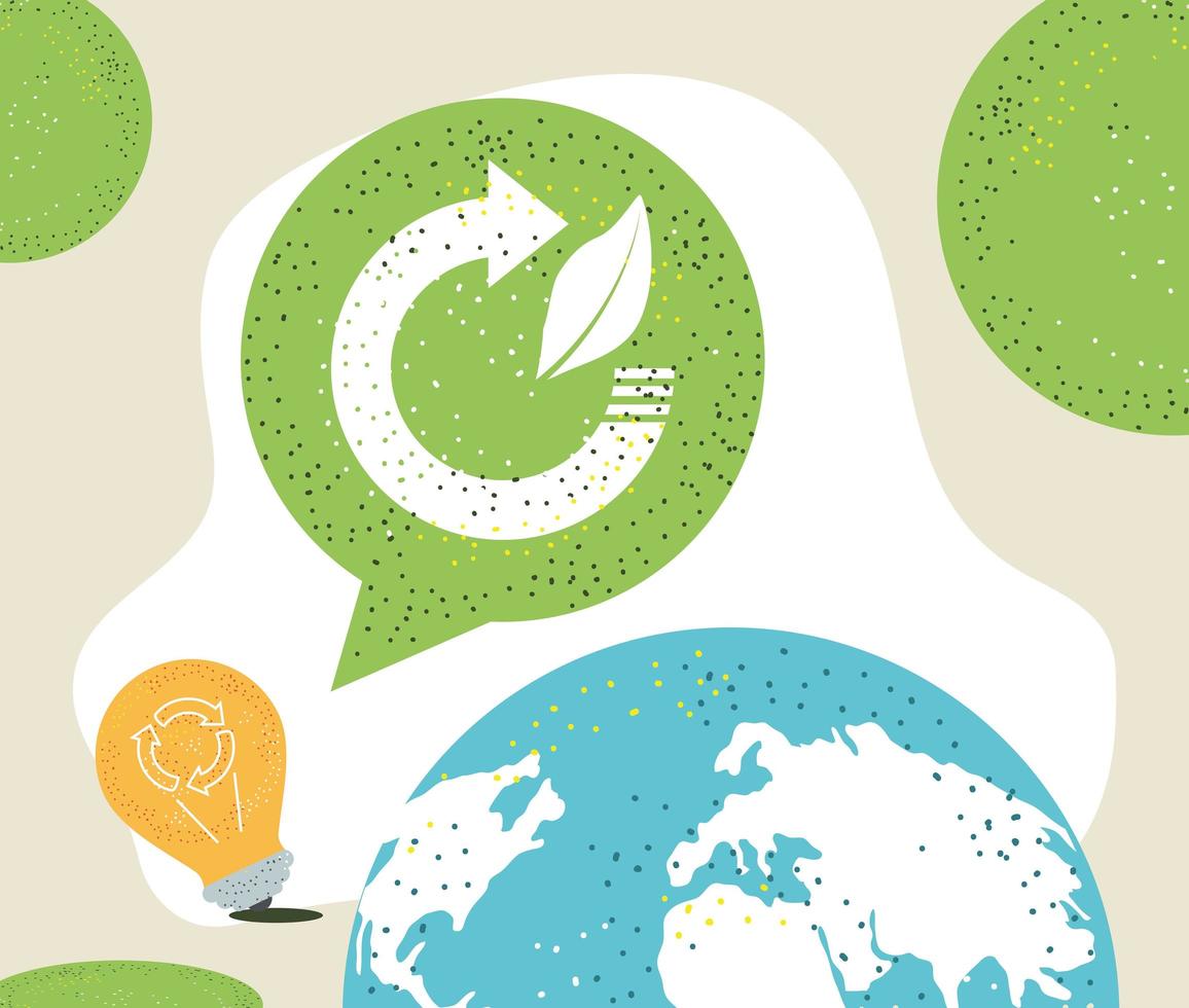 world recycle and ecology vector