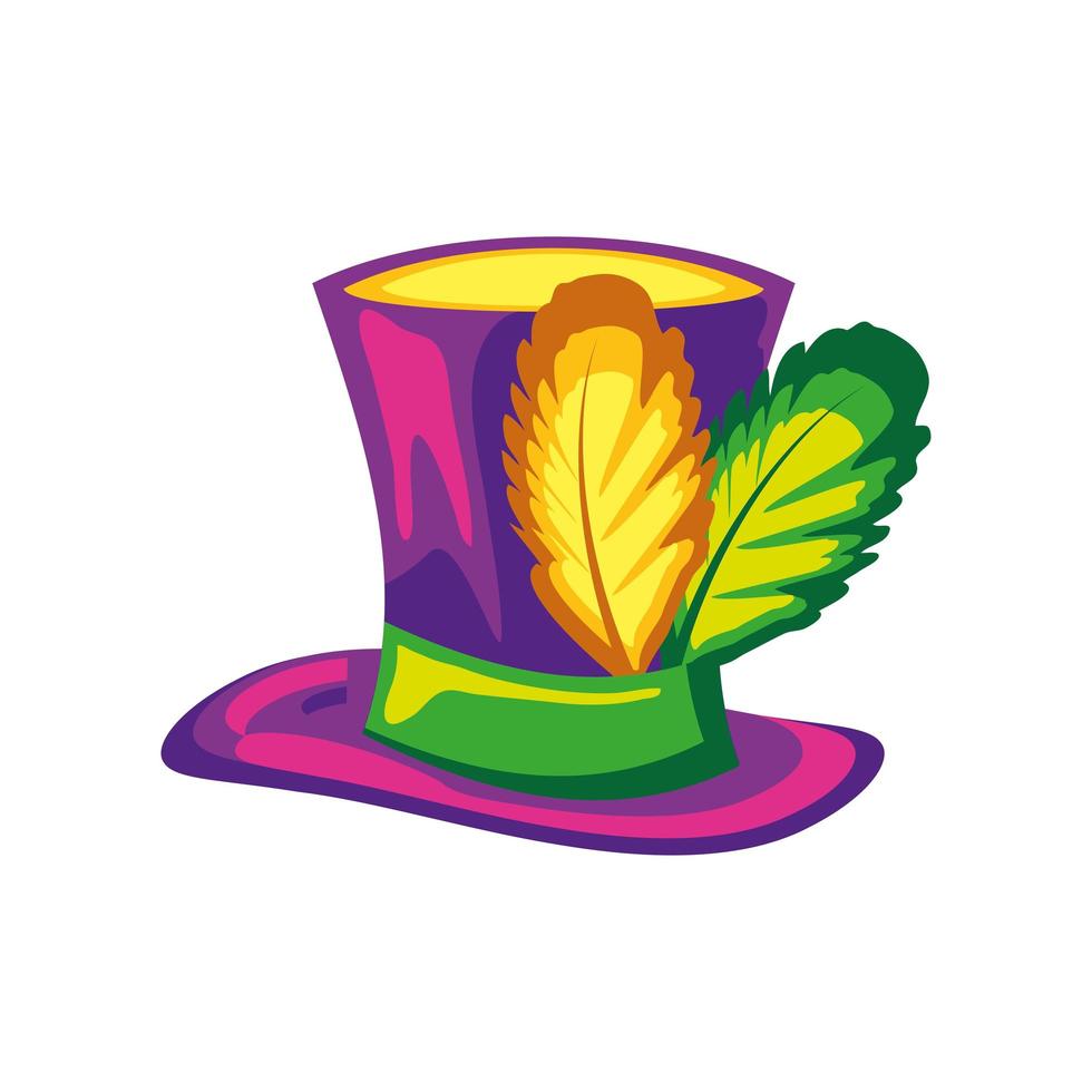 sombrero de copa con plumas vector