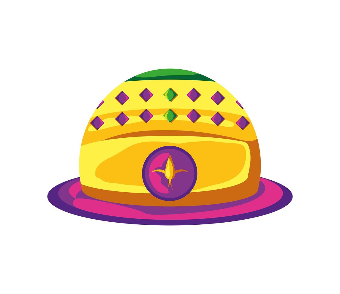 sombrero mardi gras con gemas vector