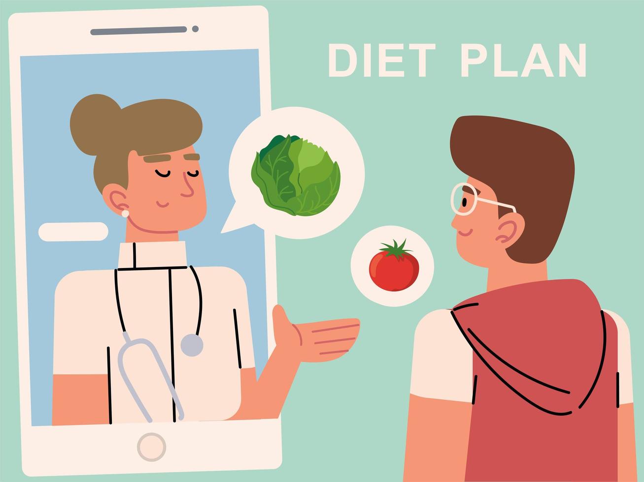 online diet plan vector