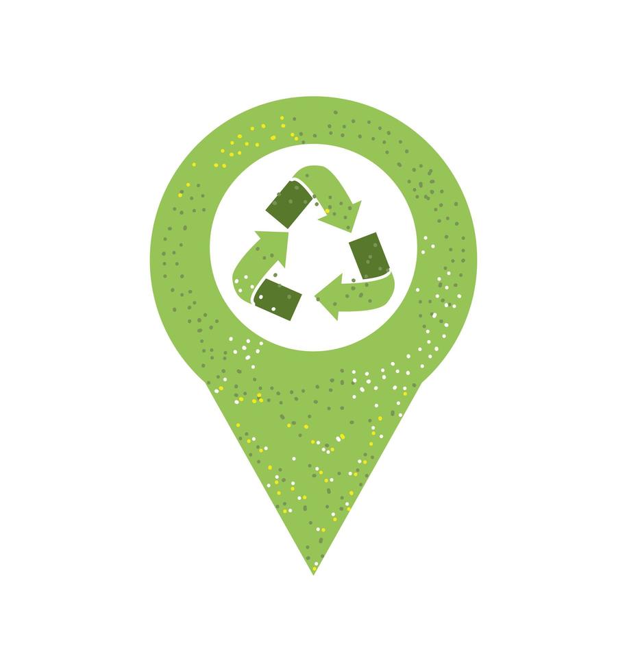 location pin with recycle sign vector