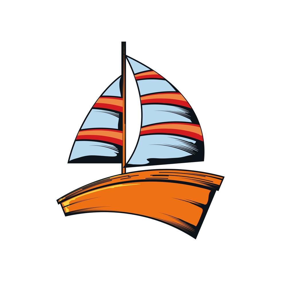 sailboat nautical icon vector