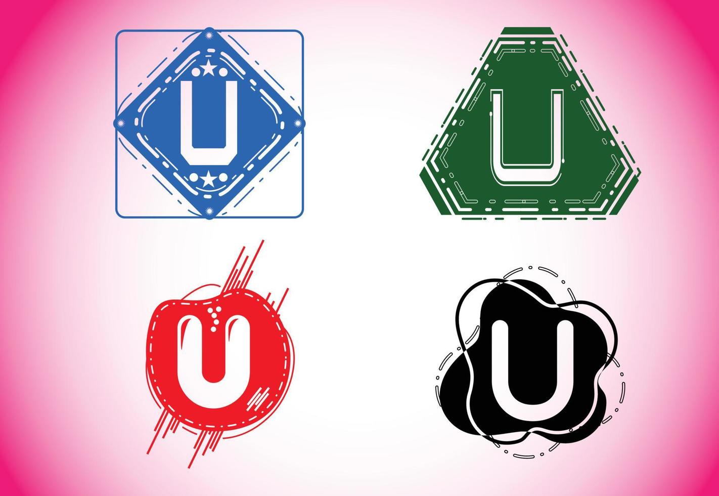 Creative U letter logo and icon design template vector