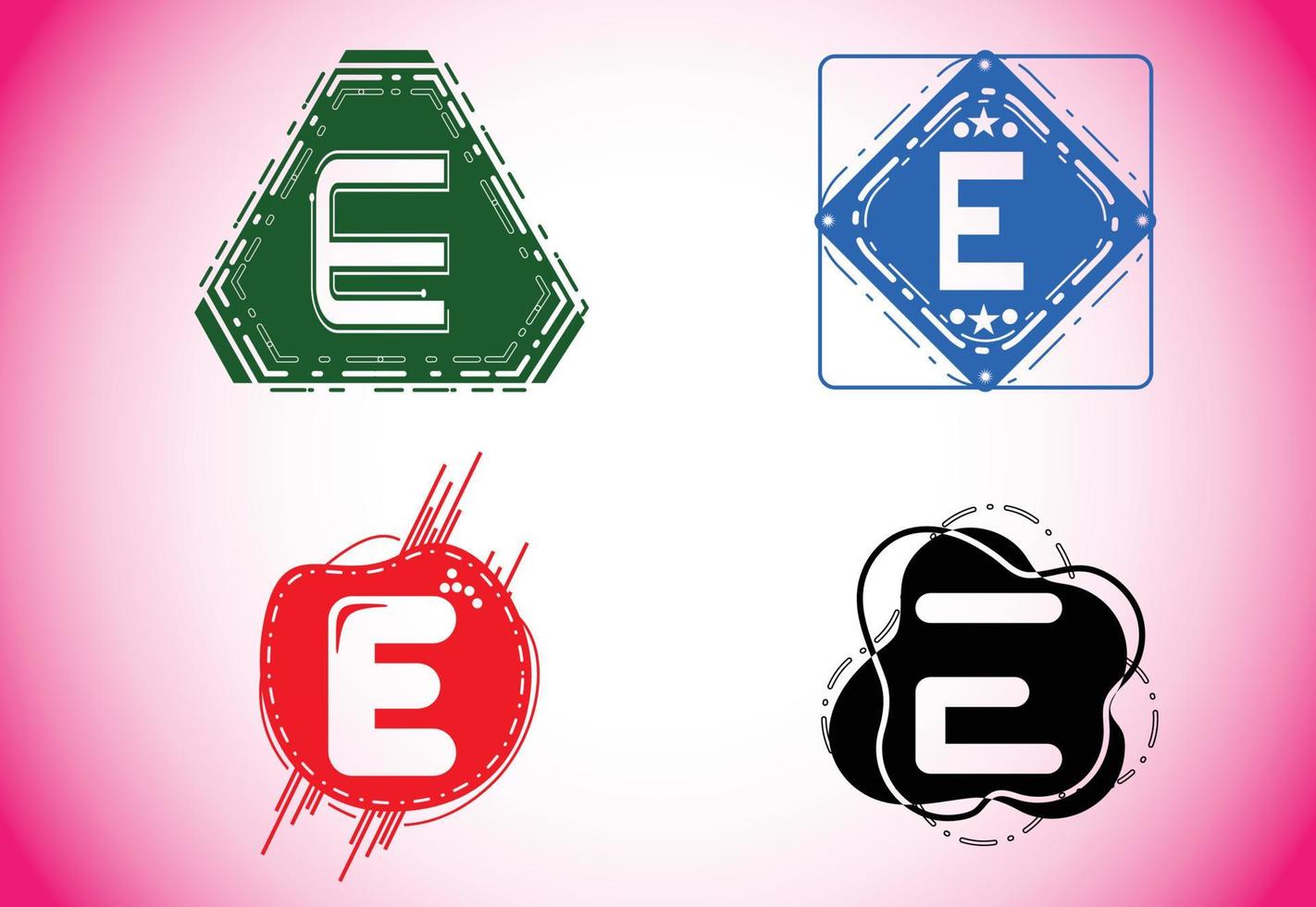 Creative E letter logo and icon design template vector