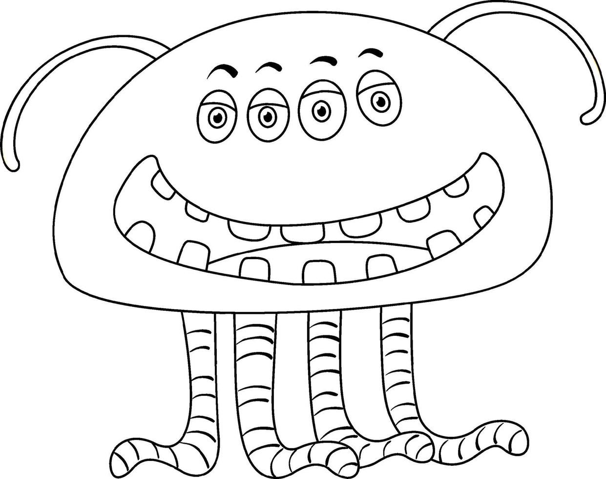 Black and white doodle character vector