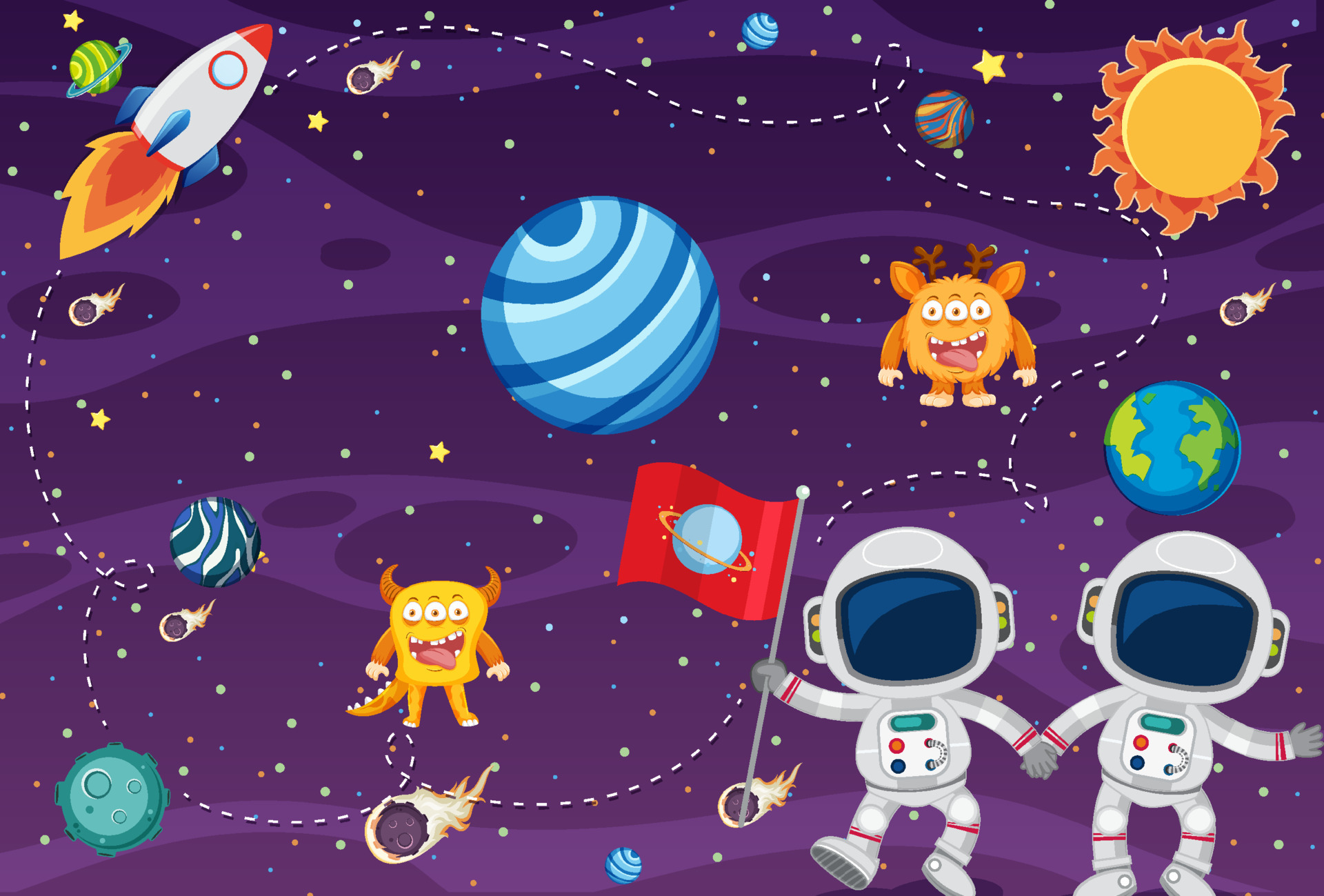 Astronaut exploring the space 6211803 Vector Art at Vecteezy