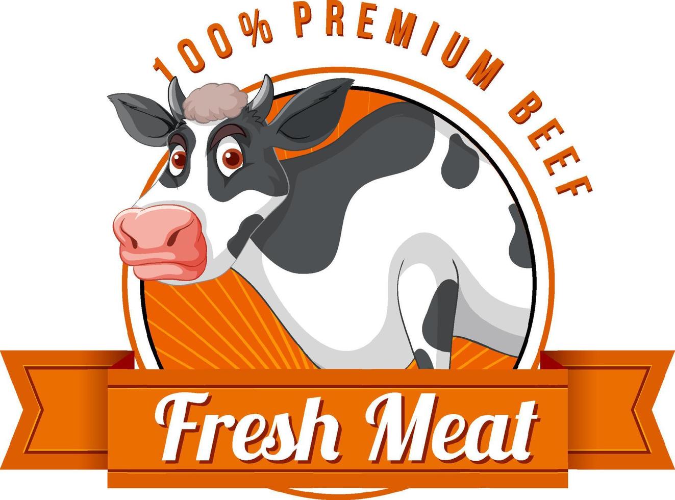 A cow with a Fresh meat label vector