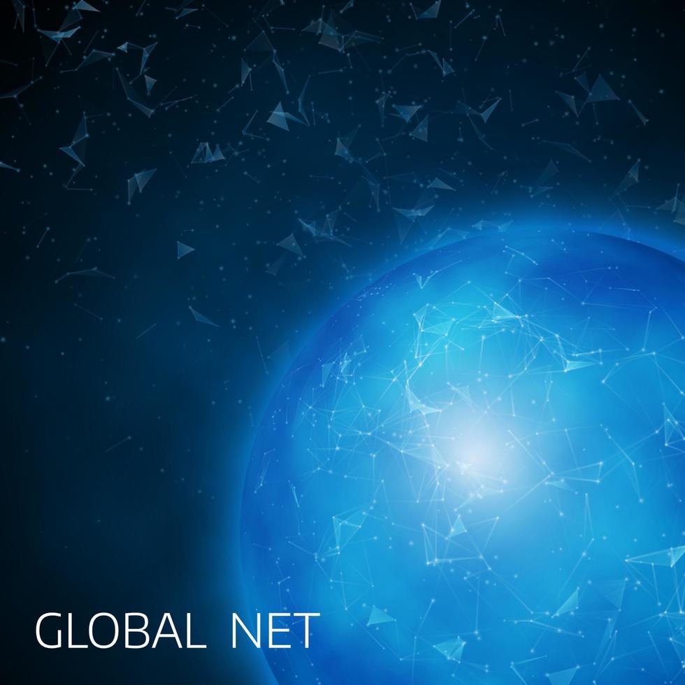 globo digital azul abstracto sobre un fondo claro vector