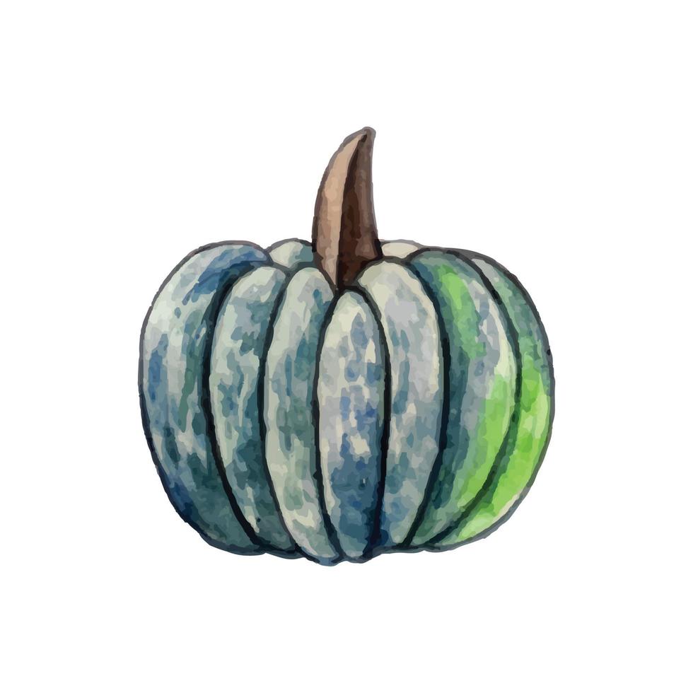 Halloween watercolor grey pumpkin vector